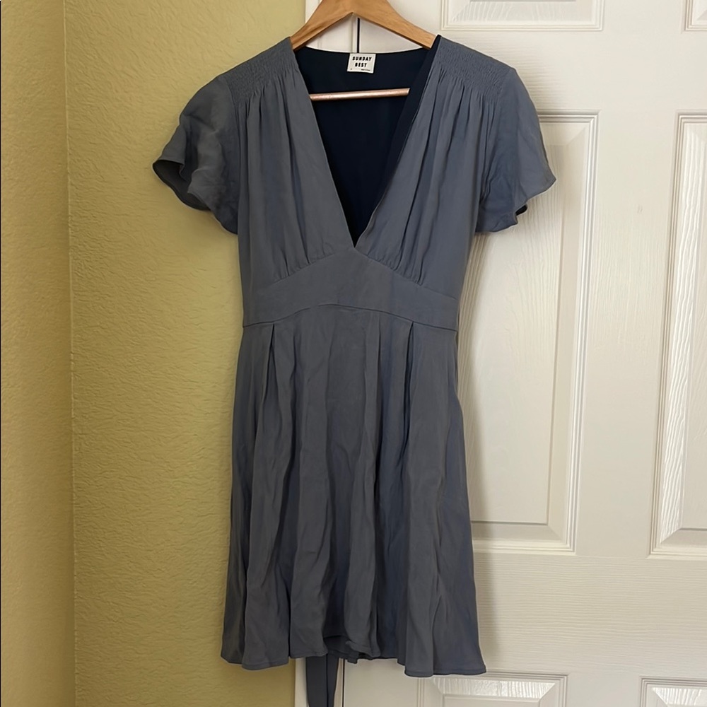 Aritzia Elegant Slate Blue Dress